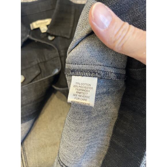 Croft & Barrow Long Sleeve Button Up Jean Jacket Womens Size Small Dark Wash - Picture 9 of 10